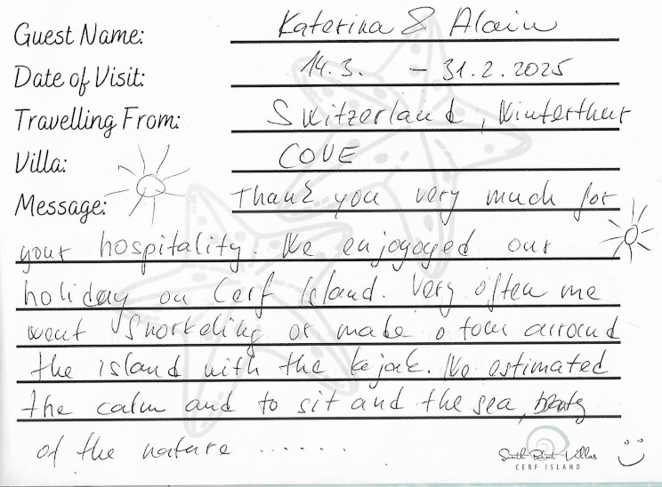 954. Alain & Katerina Raverlly; 21St To 31St March 2025 Cove